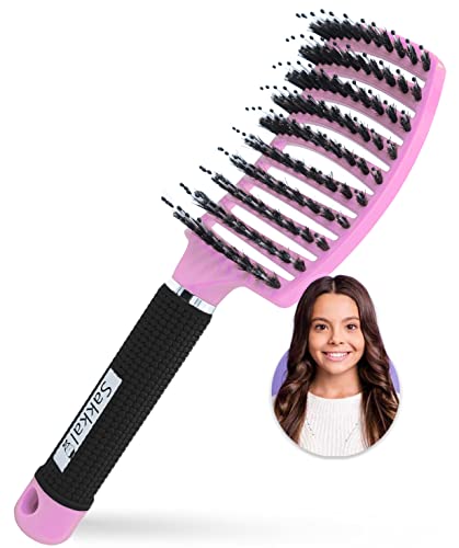 Cepillo de Pelo, Cepillo de Cerdas de Jabali Naturales SAKKAL Largo, Grueso,...