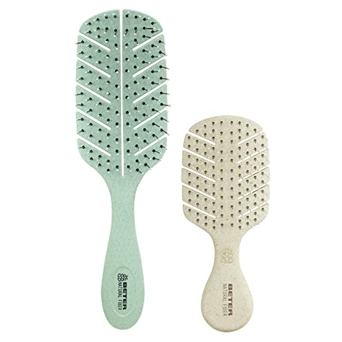 Beter - Pack Cepillos de Pelo Natural Fiber - Cepillo Antitirones + Mini...