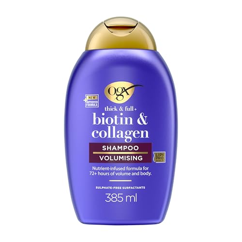 OGX Biotin & Collagen Thick & Full+ Shampoo (385 ml), champú voluminizador de...