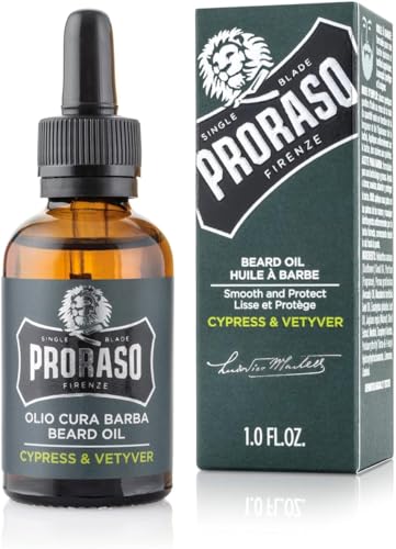 Proraso Aceite barba Cypress & Vetyver, 30 ml, aceite suavizante para barbas...
