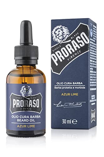 Proraso Aceite barba Azur Lime, 30 ml, aceite suavizante para barbas largas y...