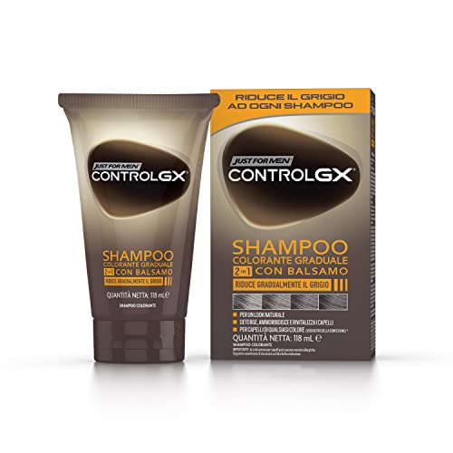 Just For Men Control GX Champú Colorante, 2 en 1 con bálsamo, reduce...