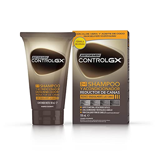 Just For Men Control GX Champú Y Acondicionador para Canas Hombre, Reduce...