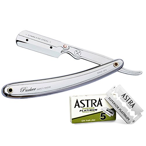 Navaja De Afeitar Parker 31r + 5 Astra Superior Platinum cuchillas de doble hoja
