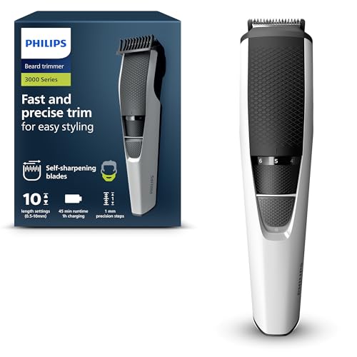 Philips Beardtrimmer Serie 3000, Barbero Recortadora de Barba con Tecnología...