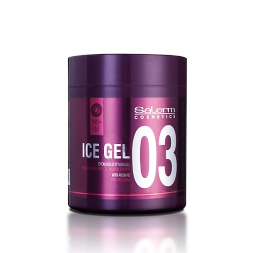 SALERM - Gel Fijador para el Pelo - Ice Gel 03 - 500 ml - Fijación Fuerte - Gel...