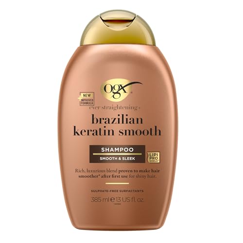 OGX Ever Straightening + Brazilian Keratin Smooth Shampoo (385 ml), champú...