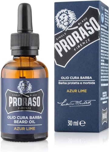 Proraso Aceite barba Azur Lime, 30 ml, aceite suavizante para barbas largas y...