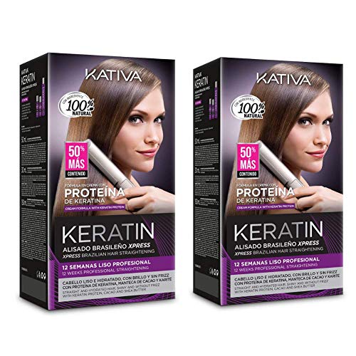 Pack Super Ahorro De 2 Kativa Keratin Alisado Brasileño Xpress Tratamiento de...