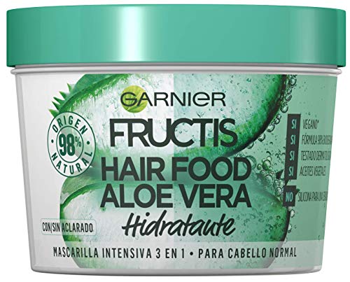 Garnier Fructis Hair Food Mascarilla 3 en 1, Hidratante para Pelo Normal, Aloe,...