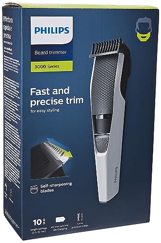 Philips Beardtrimmer Serie 3000, Barbero Recortadora de Barba con Tecnología...